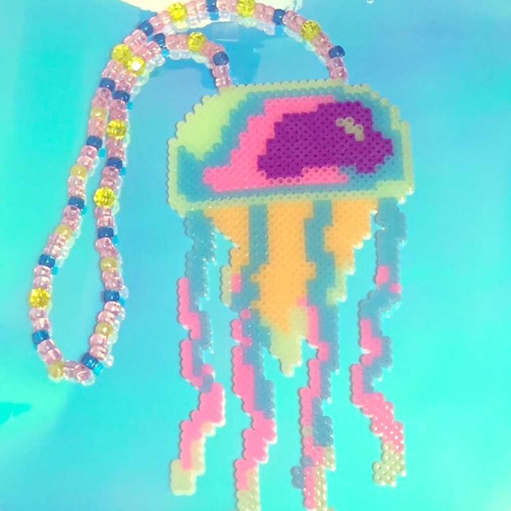 Rave Kandi Necklace Glow in the Dark Jellyfish